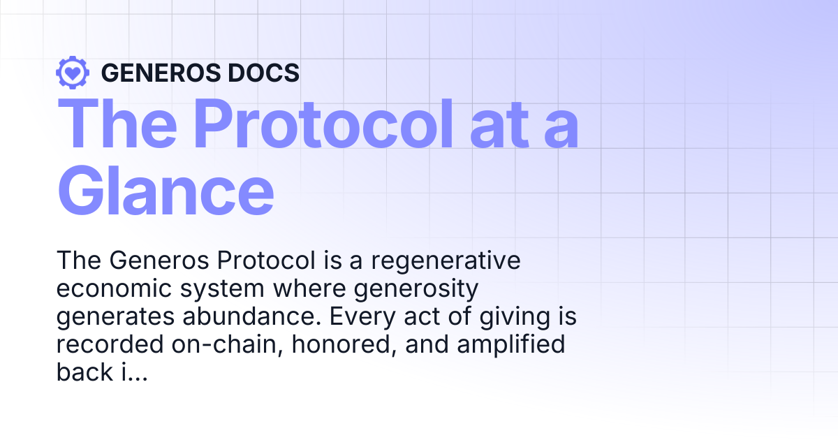 The Protocol at a Glance | GENEROS DOCS